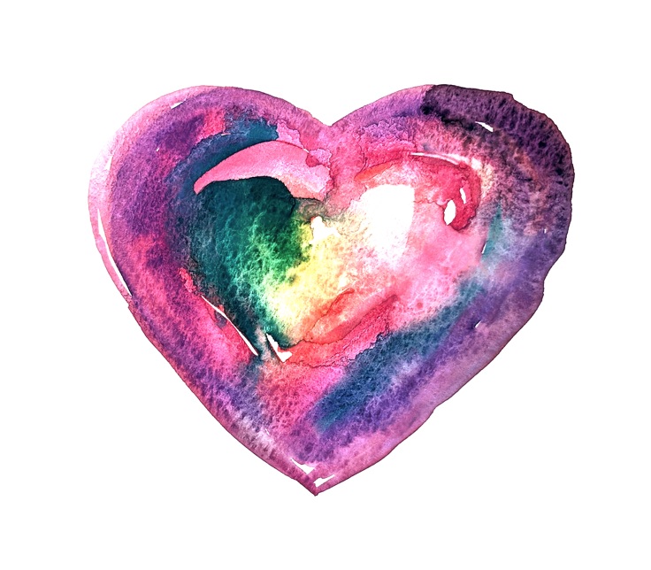 colorful watercolor image of a heart